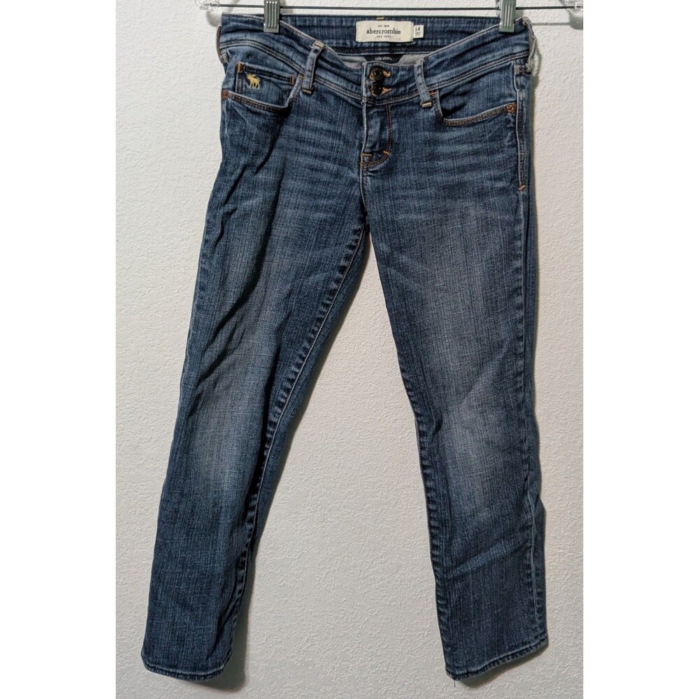 Abercrombie Kids Girl's Skinny Jeans Cute Stretch Med/Dark Wash Size 14 (184)